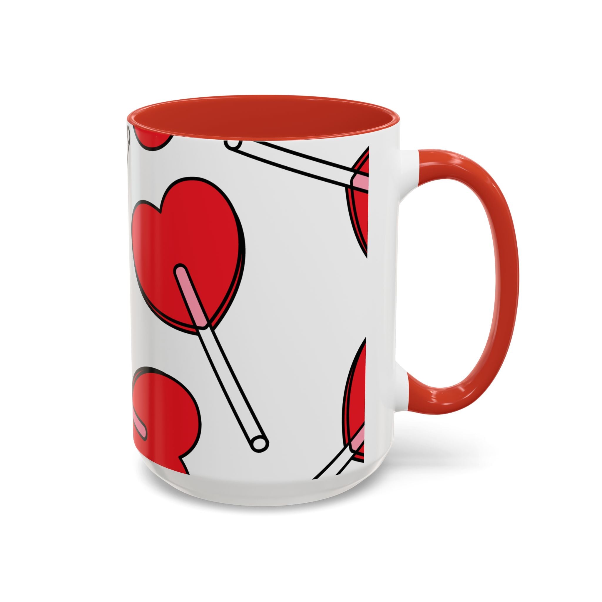 Heart Lollipop Coffee Mug — Cute Valentine’s Day Accent Mug (11/15oz)