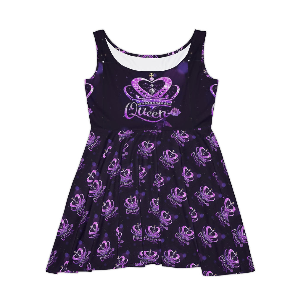 Queen Crown Purple Pattern Skater Dress