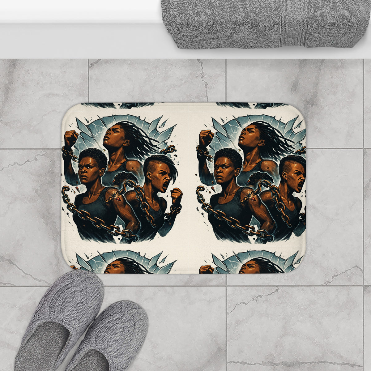 Alfombrilla de baño empoderada, Decoración con mensaje, Accesorios artísticos para el hogar, Regalo de orgullo étnico, Decoración feminista para el hogar, Accesorios de baño únicos