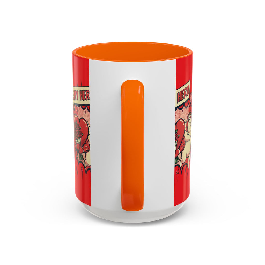 Be My Hero Coffee Mug — Cute Cupid Valentine Accent Mug (11/15oz)