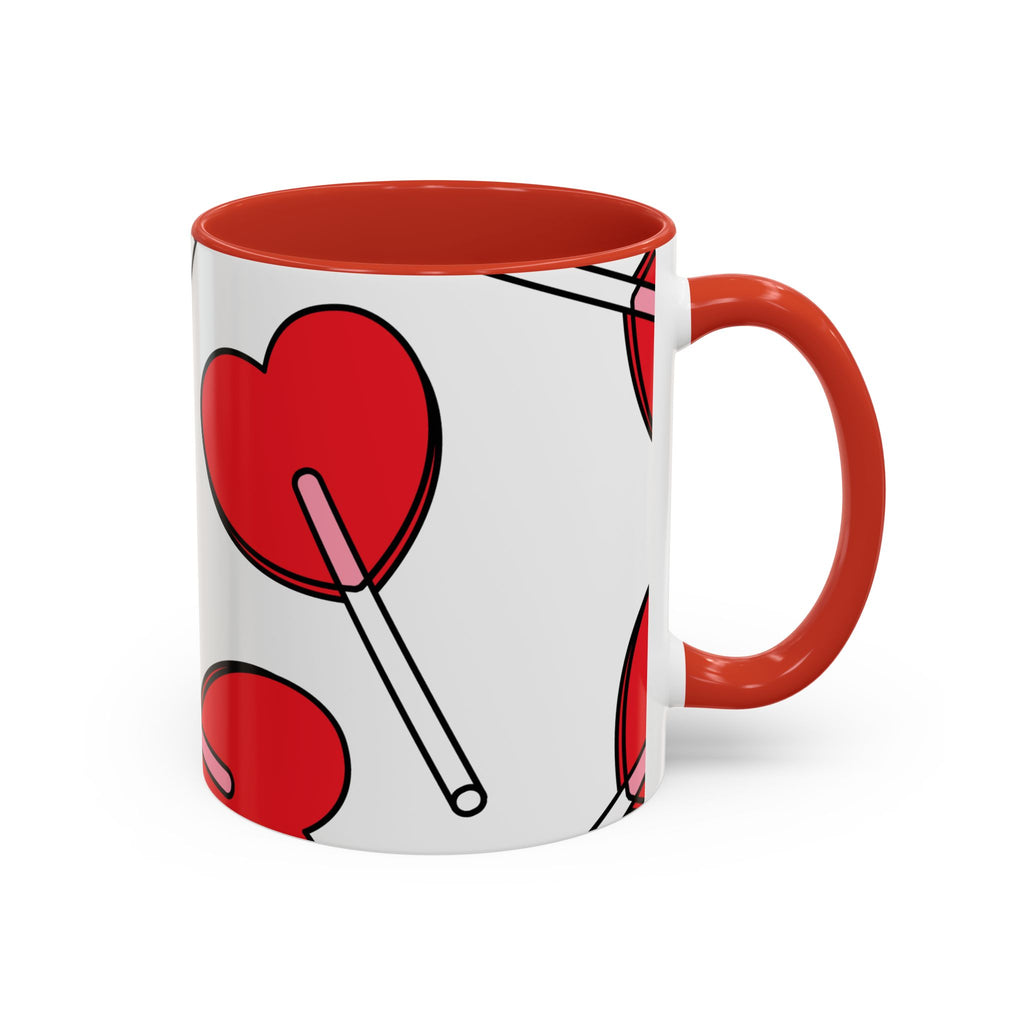 Heart Lollipop Coffee Mug — Cute Valentine’s Day Accent Mug (11/15oz)