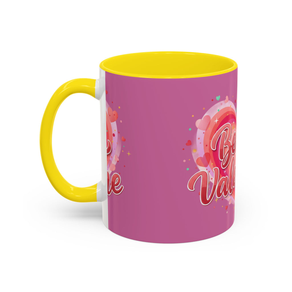 Valentine Coffee Mug — "Be My Valentine" Pink Heart Accent Mug (11/15oz)