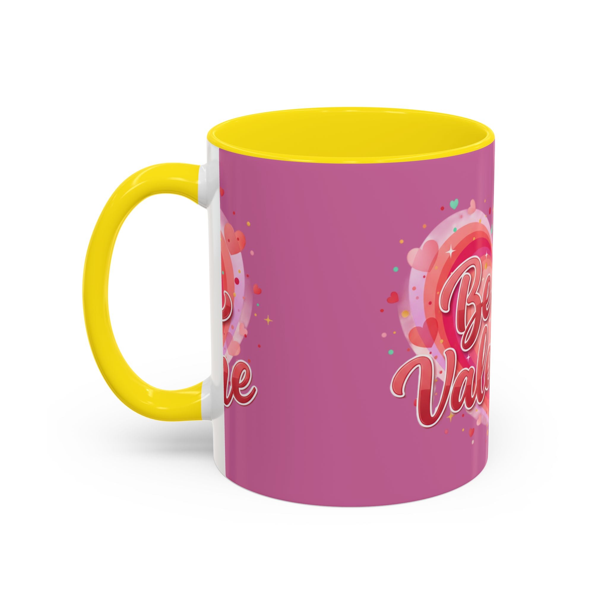 Valentine Coffee Mug — "Be My Valentine" Pink Heart Accent Mug (11/15oz)