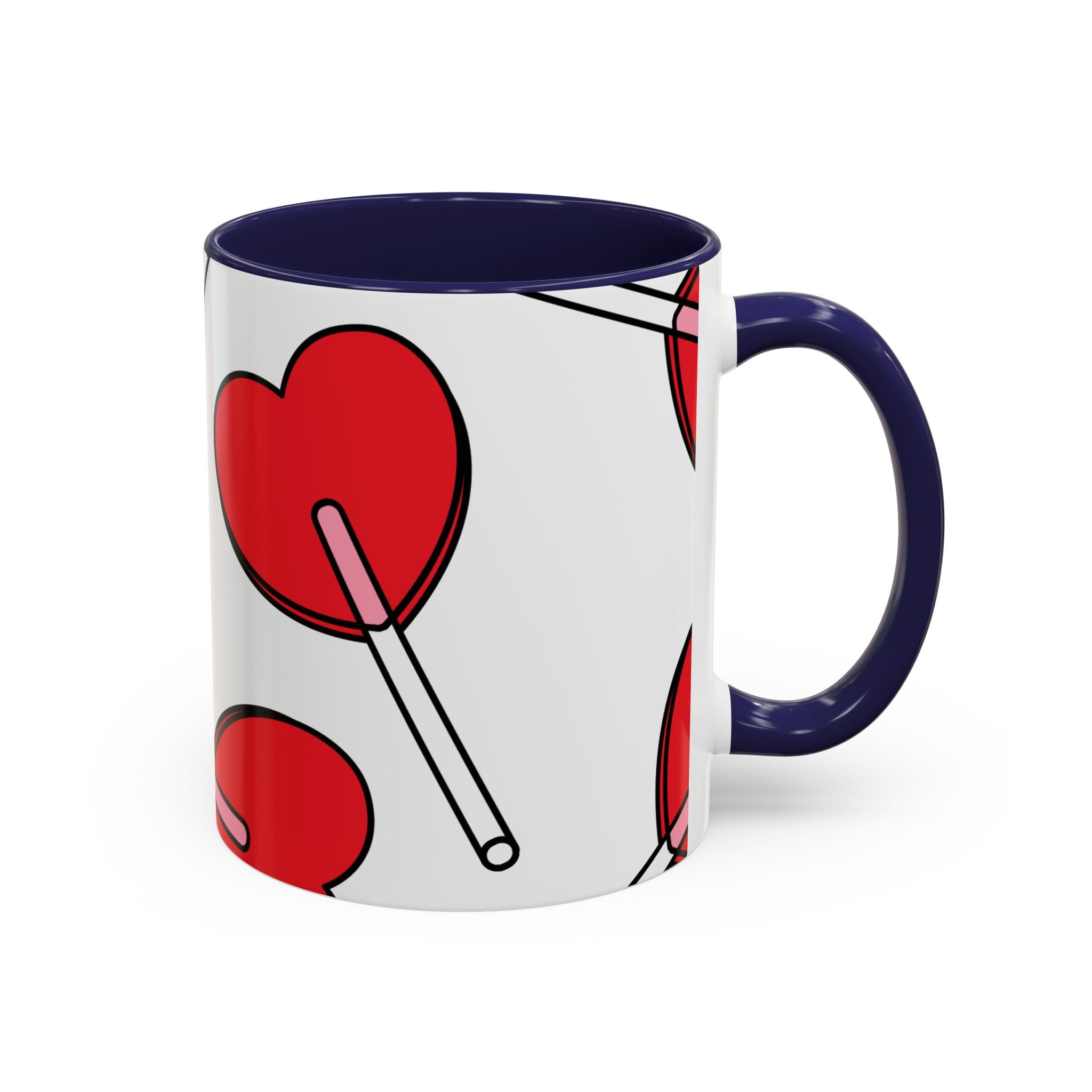 Heart Lollipop Coffee Mug — Cute Valentine’s Day Accent Mug (11/15oz)
