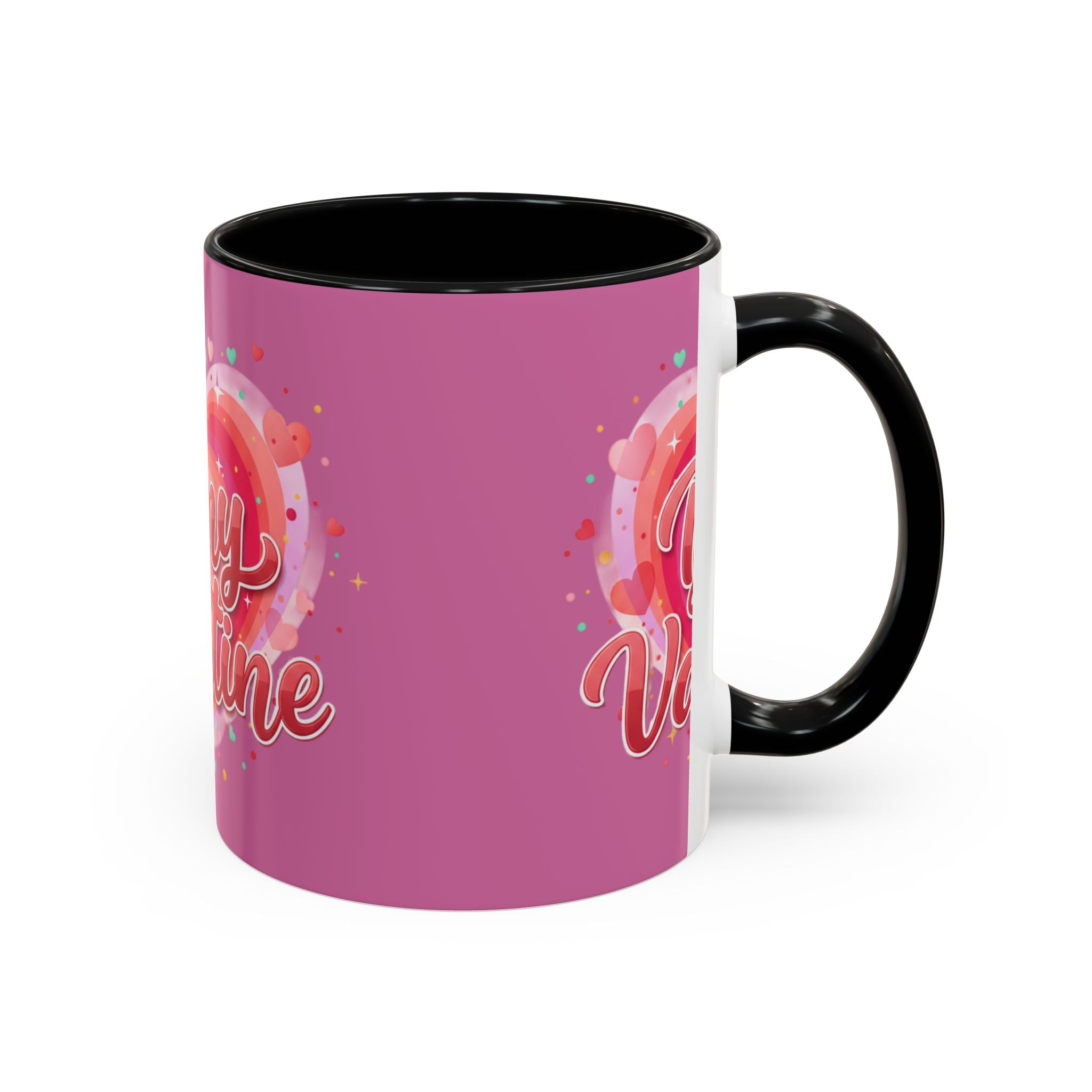 Valentine Coffee Mug — "Be My Valentine" Pink Heart Accent Mug (11/15oz)