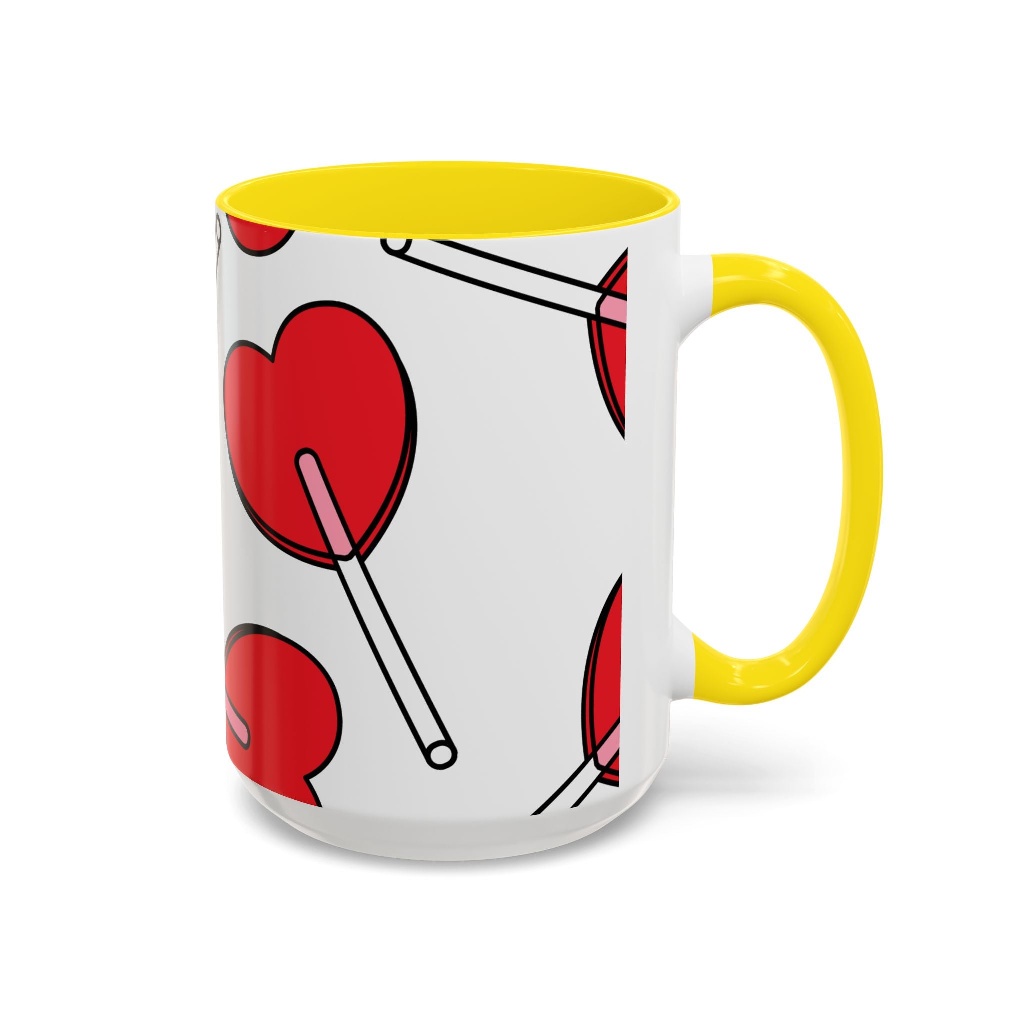 Heart Lollipop Coffee Mug — Cute Valentine’s Day Accent Mug (11/15oz)