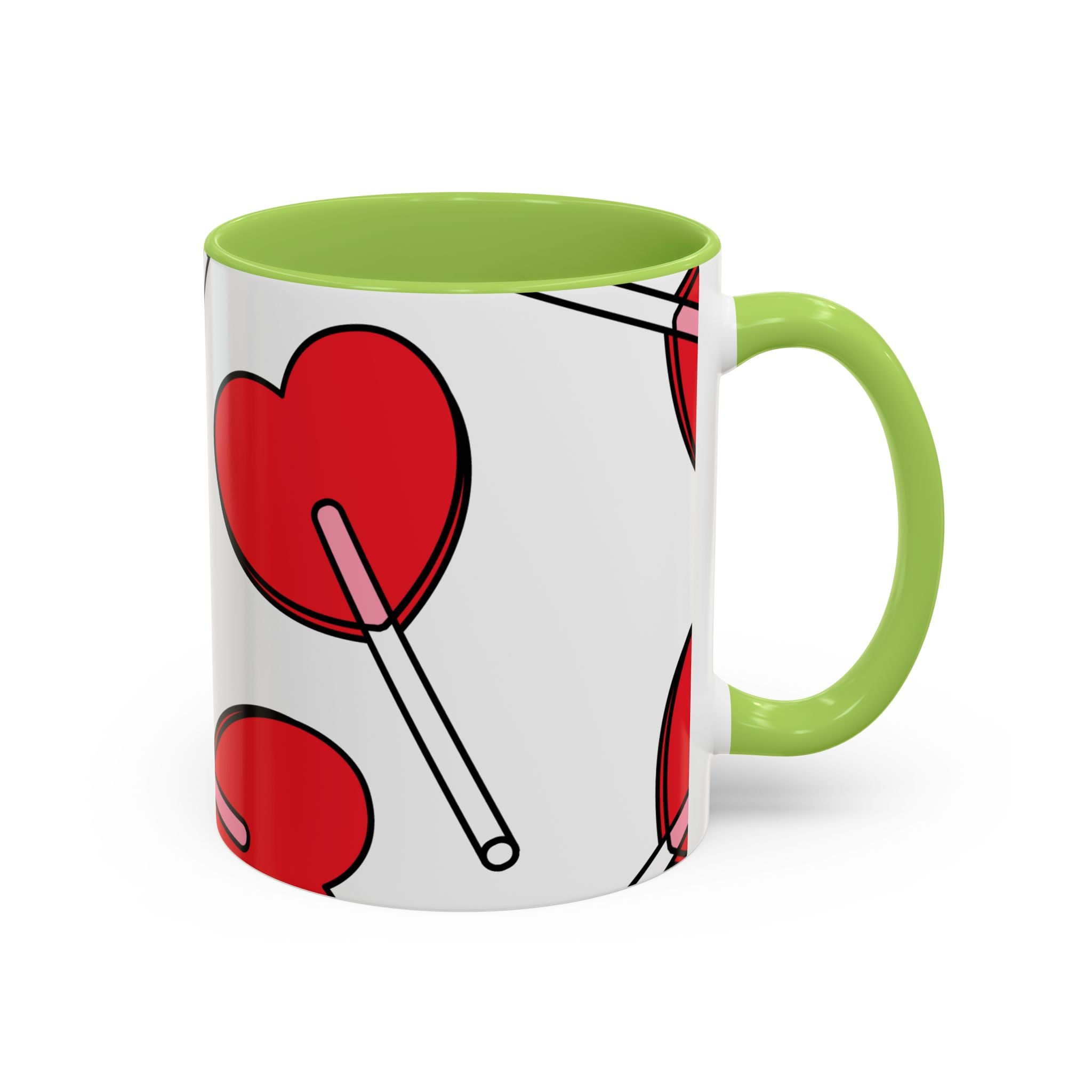Heart Lollipop Coffee Mug — Cute Valentine’s Day Accent Mug (11/15oz)