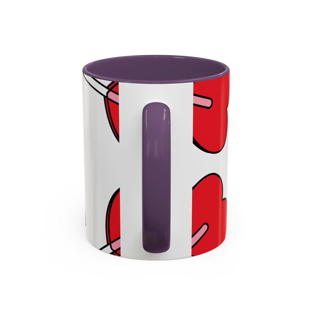 Heart Lollipop Coffee Mug — Cute Valentine’s Day Accent Mug (11/15oz)