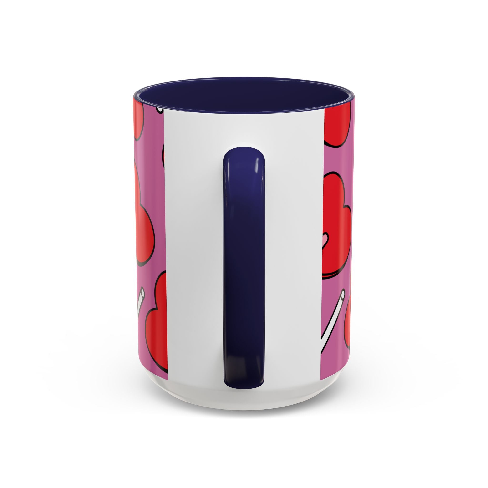 Heart Lollipop Accent Coffee Mug — Cute Valentine Candy Pattern (11/15oz)