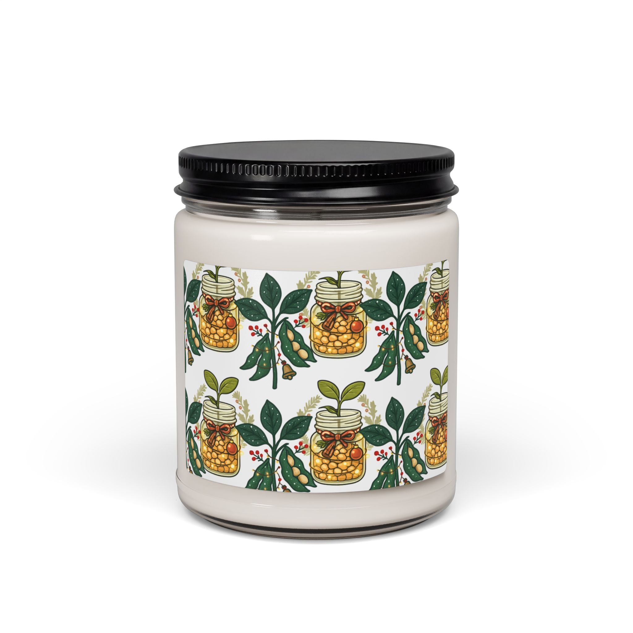 Scented Soy Candle with Botanical Design, Aromatherapy Gift, Eco-Friendly Candle, Home Decor, Relaxation, Holiday Gift