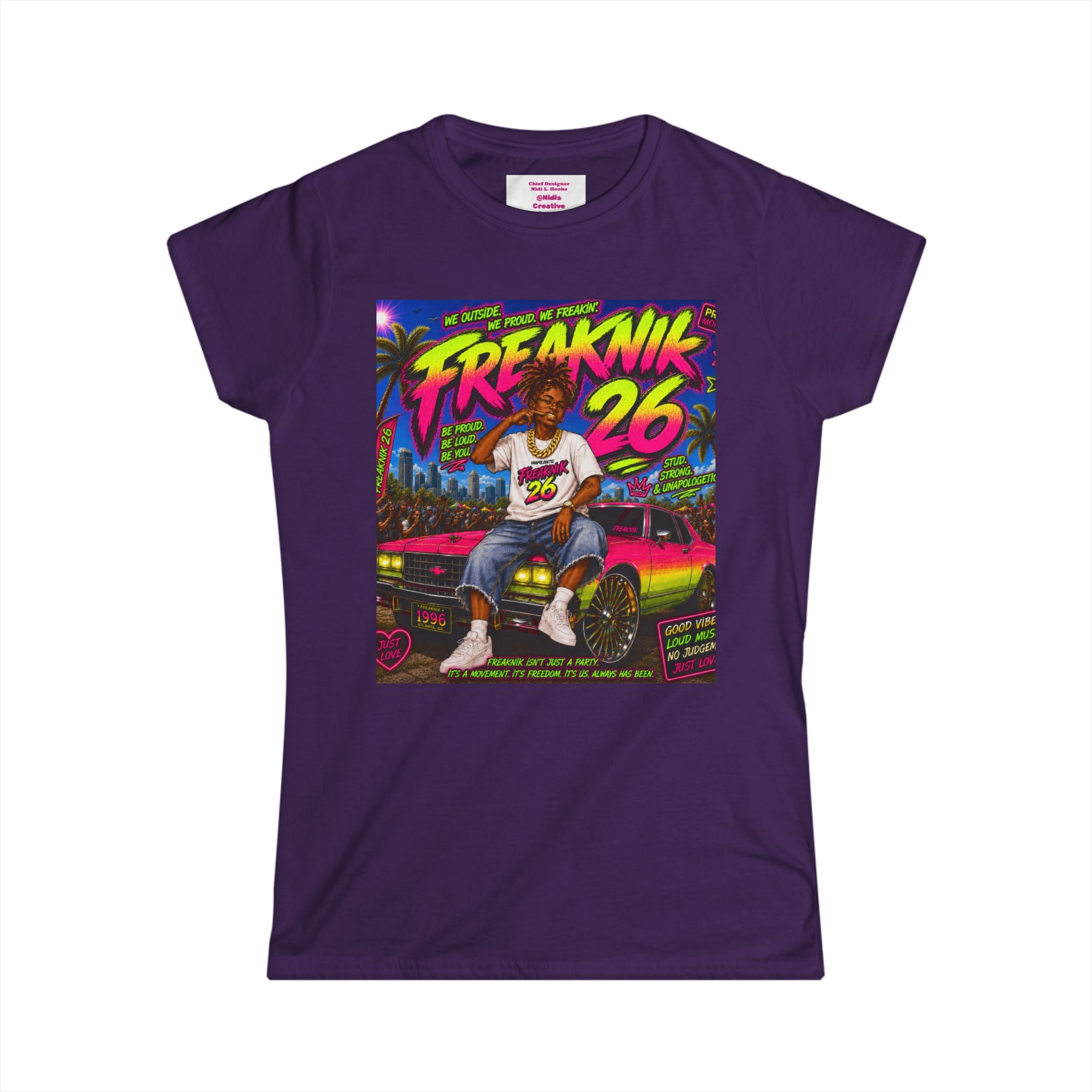 Retro Miami Rap Tee – "Freaknik 26 / Maree Da Stax 904" Graphic Women's T-Shirt