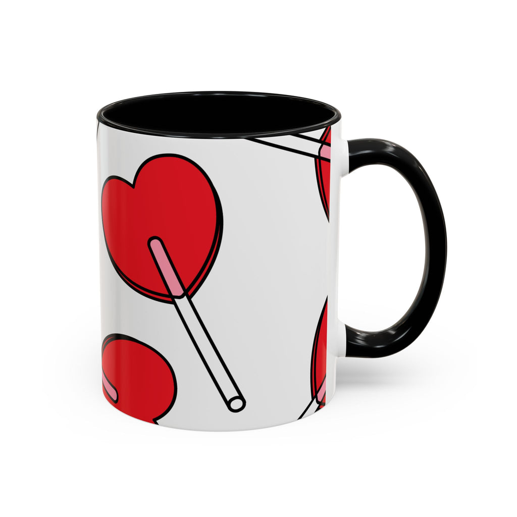 Heart Lollipop Coffee Mug — Cute Valentine’s Day Accent Mug (11/15oz)