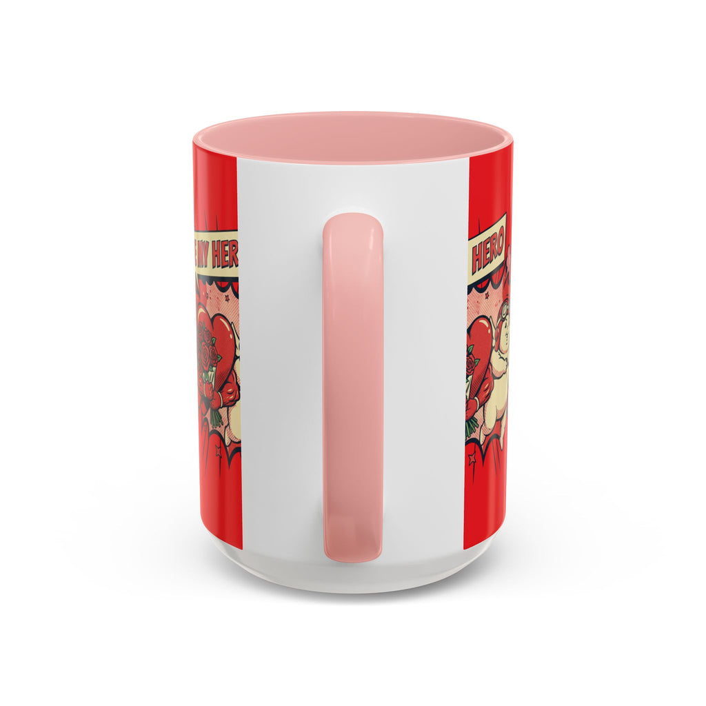 Be My Hero Coffee Mug — Cute Cupid Valentine Accent Mug (11/15oz)