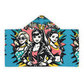 Toddlers/Youth Hooded Towel — Retro Pop Art Girl Squad Beach & Pool Robe