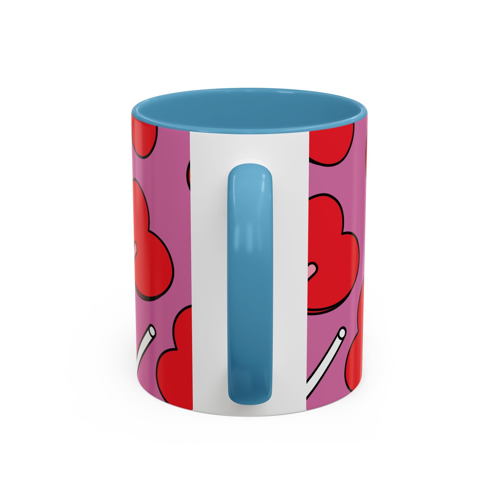 Heart Lollipop Accent Coffee Mug — Cute Valentine Candy Pattern (11/15oz)