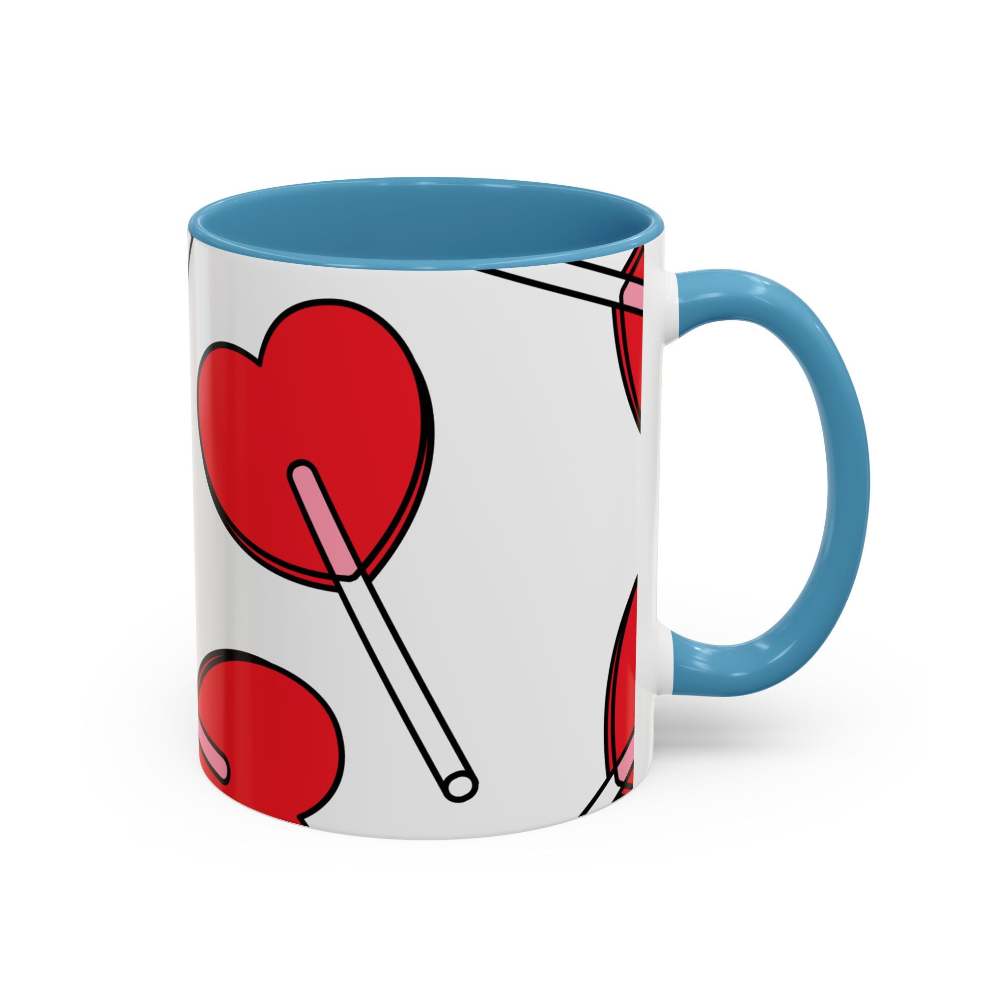 Heart Lollipop Coffee Mug — Cute Valentine’s Day Accent Mug (11/15oz)
