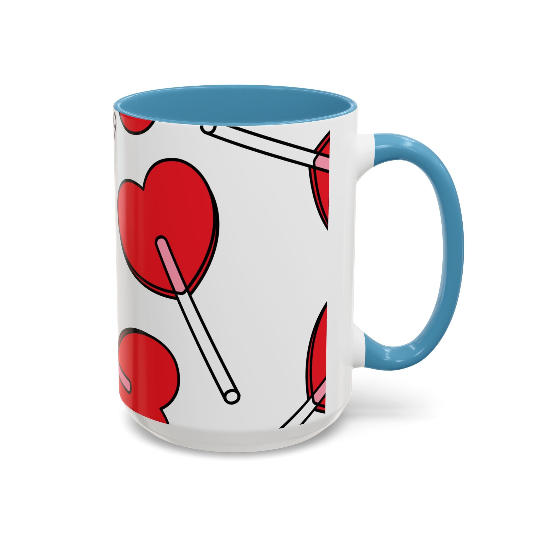 Heart Lollipop Coffee Mug — Cute Valentine’s Day Accent Mug (11/15oz)
