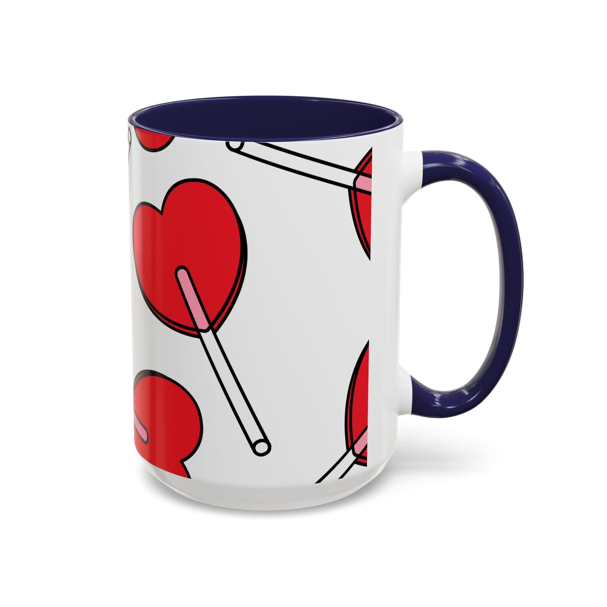 Heart Lollipop Coffee Mug — Cute Valentine’s Day Accent Mug (11/15oz)