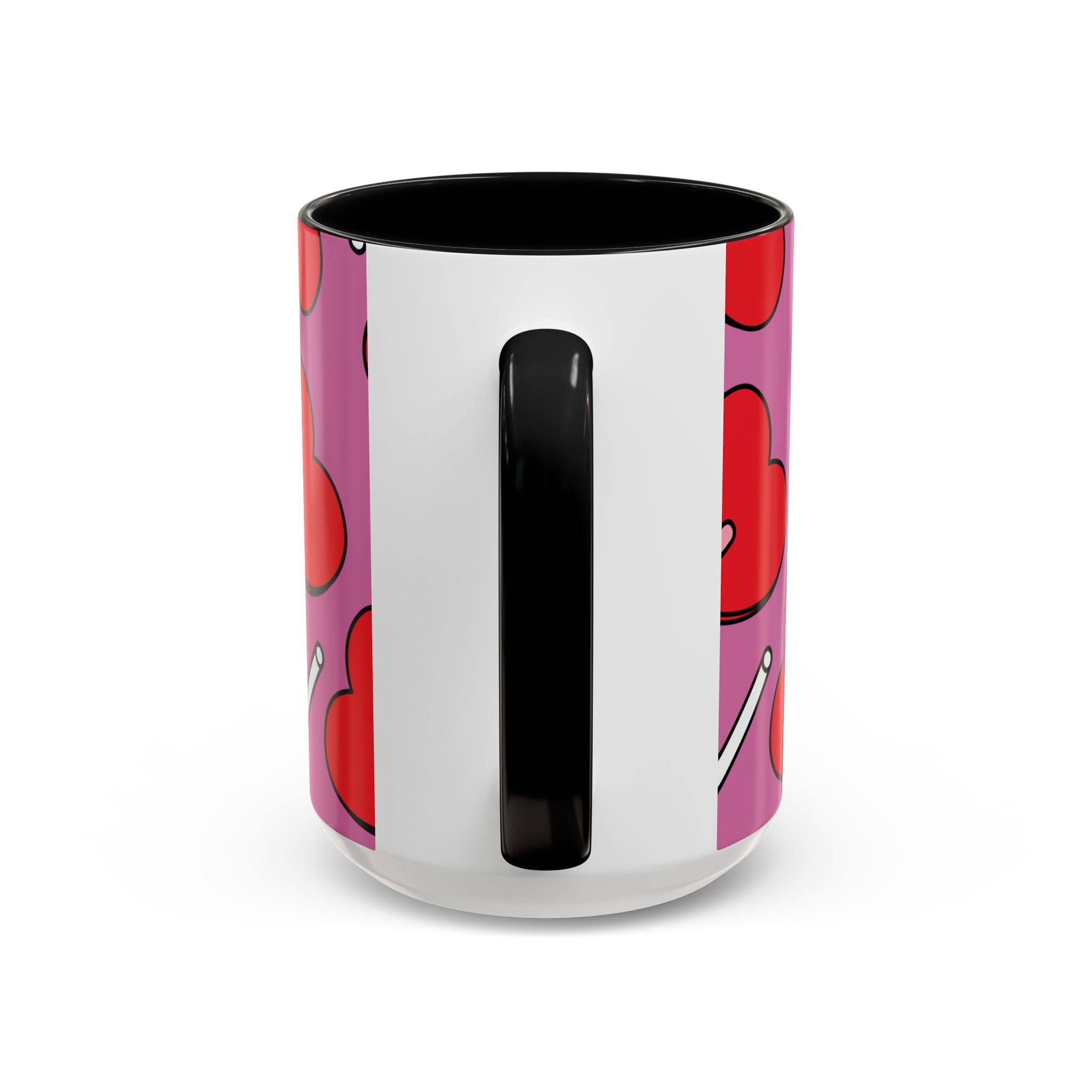 Heart Lollipop Accent Coffee Mug — Cute Valentine Candy Pattern (11/15oz)