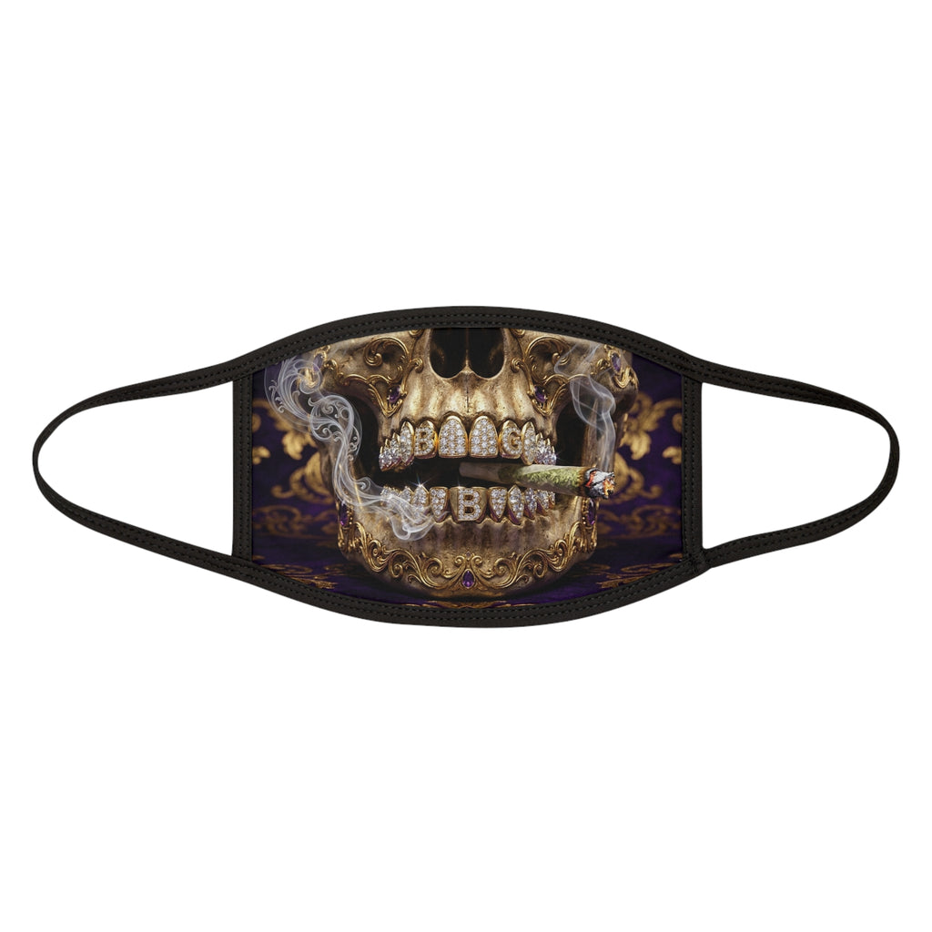 Skull Smoke Face Mask — Gold Grin Graphic Face Covering