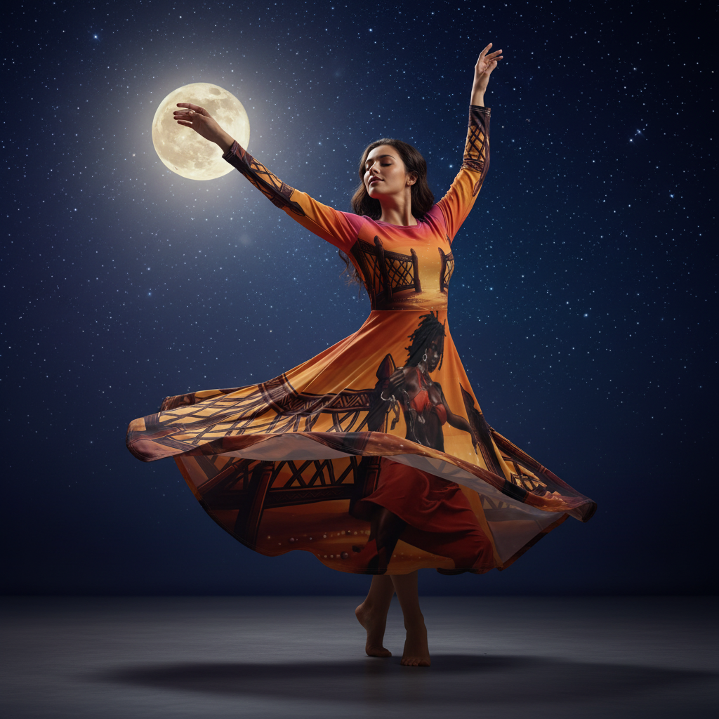 The "Celestial Gate" Long-Sleeve Maxi Dress