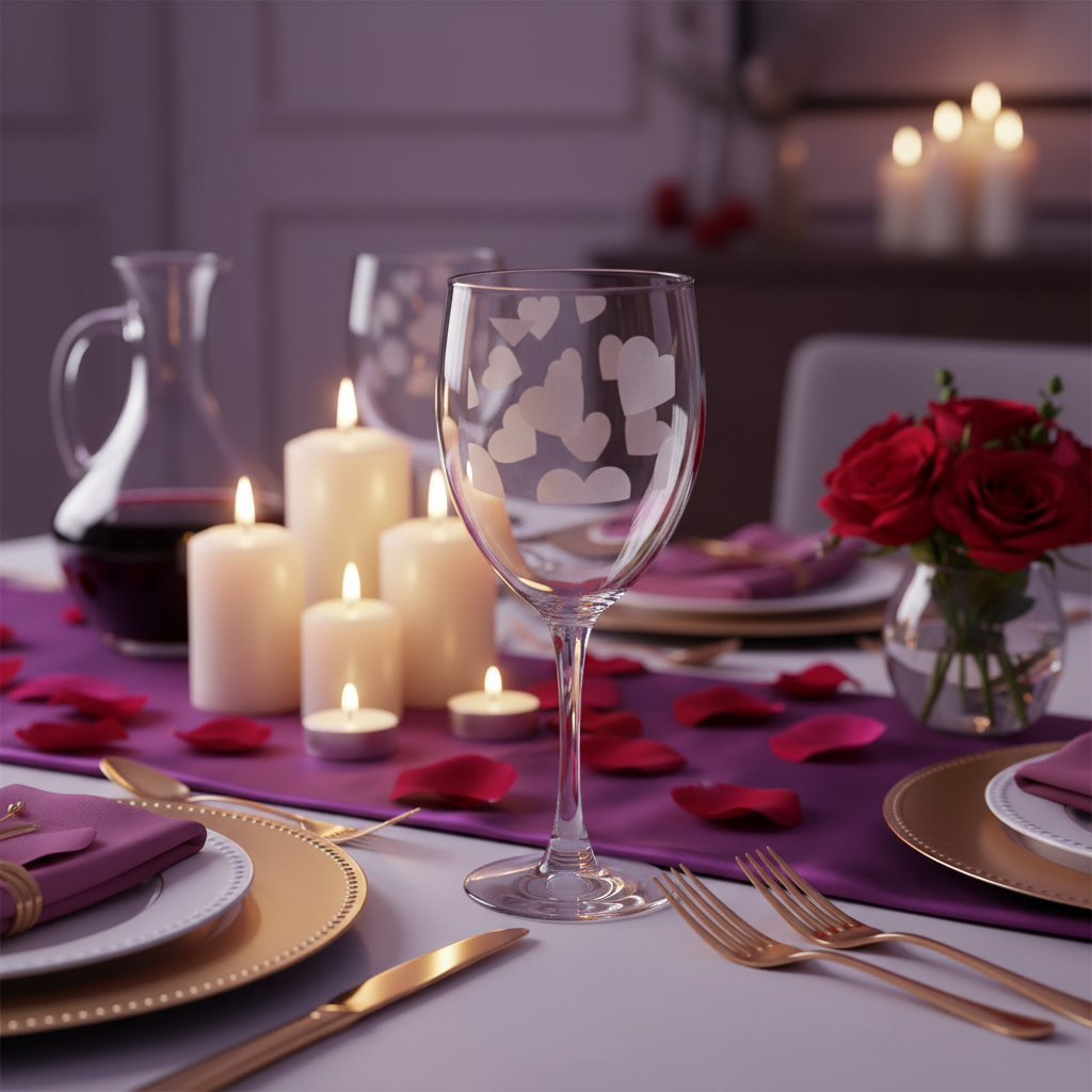 Hearts Wine Glass Mockup